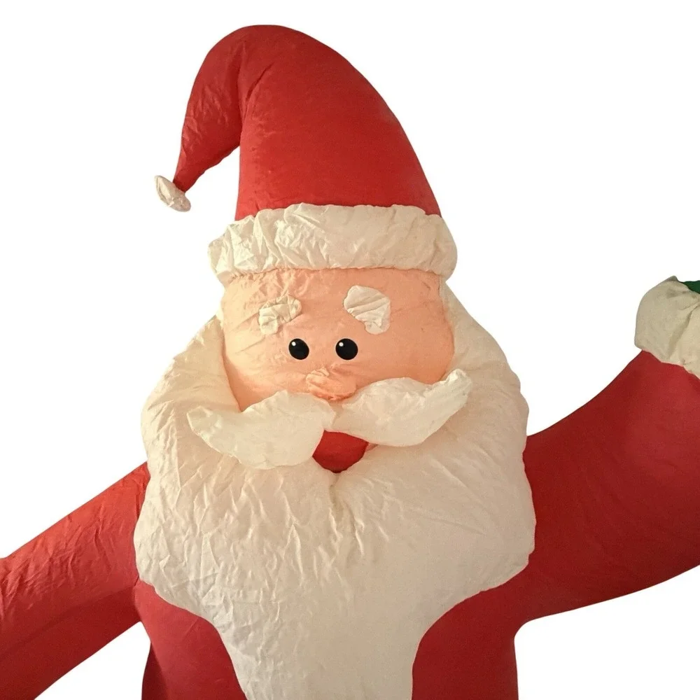 Gemmy Airblown 8 Ft Santa With Present Inflatable Lights Up w/ Box Tested
